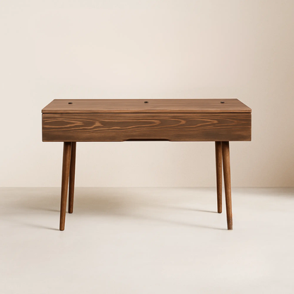 Mid-Century Modern Solid Wood Piano & Keyboard Stand – Handmade Studio Furniture